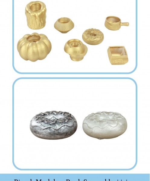 Altın Mumluk Şamdan 3 Adet İnce Mum Uyumlu Donut Model